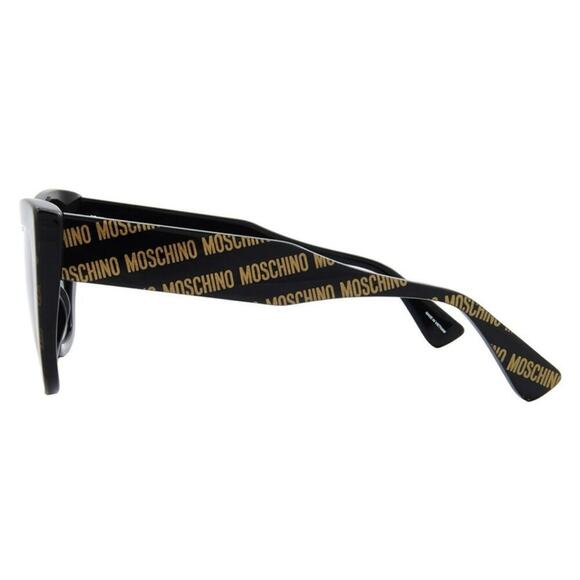 NEW!! Moschino Black Sunglasse Gold Logo Pattern, MOS148/S 7RM9O, Authentic